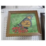 FRAMED OIL ON CANVAS BUTTERFLY
