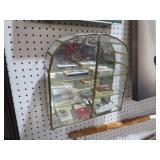 GLASS WALL HANGING CURIO CABINET OLD CIGARETTES