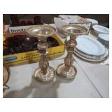 PAIR METAL ORANATE CANDLEHAOLDERS