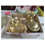 COLL. CERAMIC & BRASS DISH, VASES , TRINKET DISHES