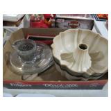 COLL. BUNDT PANS, ETCHED PLATES , CREAMER & MISC