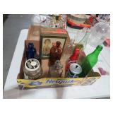 COLL. VTG JARS , BOTTLES, CANS, GLASS & TIN