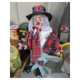 VINTAGE HOBO CERAMIC 20 " TALL CLOWN
