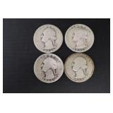 (4) 1932 P WASH. QUARTERS 90%