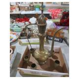VTG SOLID BRASS AFTABA EWER & (6) CORDIALS