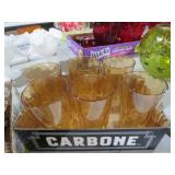 VTG JEANETTE GLASS AMBER TUMBLERS