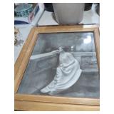 FRAMED ANTIQUE WOMAN PHOTOGRAPH