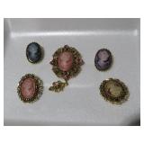 CAMEO STYLE BROOCHES