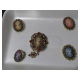 CAMEO STYLE BROOCHES