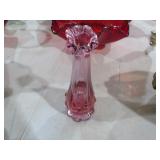 VTG FENTON SWUNG PINK  BUD VASE