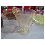 HAZEL ATLAS YELLOW FLORETINE GLASS PITCHER