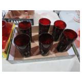 (6) CRISTAL D"ARQUES DURAND RUBY RED TUMBLERS