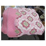 VTG PINK RIBBON FULL SZ QUILT