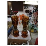 2 VTG AMBER 8.5" SAILBOAT OIL LAMPS