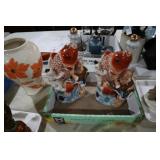 2- VTG CHINESE PORCELAIN BOY RIDING COI FISH