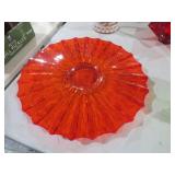VTG FOSTORIA HEIRLOOM ORANGE RIBBED PLATTER