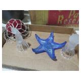 WITCHESBALL, STARFISH, SATIN GLASS BELLS