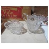 WHELL CUT BIRD PITCHER & BOWL