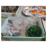 COLL. VTG GLASS COMPOTE, CREAMER, DUCK & MISC