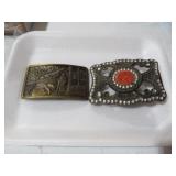 (2) VTG BRASS BELT BUCKLES