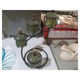 MOSAIC GARDEN OIL LAMPS ON METAL STAND