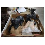 3 VTG HAND PAINTED CERAMIC HORSES