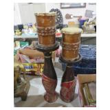 PAIR DECORATIVE CANDLESTANDS W/ CANDLES