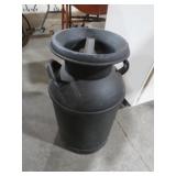VINTAGE METAL DOUBLE HANDLE MILK CAN WITH LID
