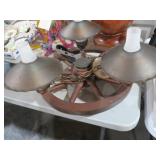 COMPLETE 1960S WAGON WHEEL CHANDELIER