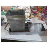 (3) PC GALVENIZED TRAYS & CONTAINERS