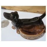 VTG CERAMIC DACHSUND DOG PLANTER