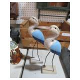 (2) WOOD SHORE BIRDS