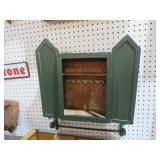 HANGING WOOD WALL SHELF & TOWEL BAR
