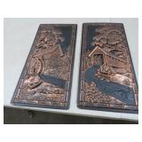 VTG PLASTIC MILLER STUDIO COPPER LOOK WALL ART