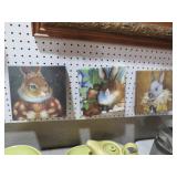 (3) RABBITS ON CANVAS