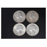 1961 D, 62 P, 62 D, 63 P WASH. QUARTERS 90%