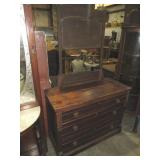ANTIQUE SOLID WOOD 3-DRW CHEST