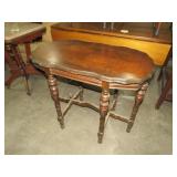 ANTIQUE INLAID TOP RADIO TABLE