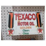 METAL TEXACO MOTOR OIL ADV SIGN 8X12