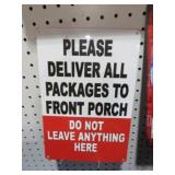 METAL PACKAGE DELIVERY ADV SIGN