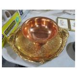 COPPER BOWL & 24K GOLDPLATE PLATTER