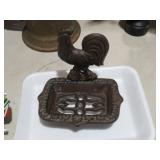 CAST IRON ROOSTER SOAP DISH