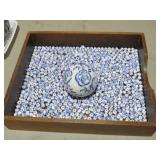 POTTERY BELL & 100S POTTERY BEADS