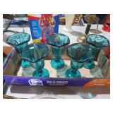 VTG ANCHOR HOCKING BLUE ICE FOUNTAIN WARE GLASSES