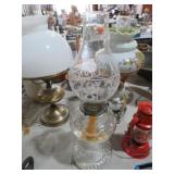 VTG GLASS OIL LAMP W/ STACK