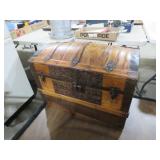 ANTIQUE  LIFT TOP DOME TRUNK