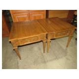 (2) AMERICAN CHERRY FINISH 1 DWR END TABLES