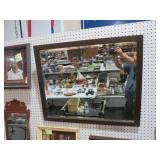 ANTIQUE FRAMED BEVELED WALL MIRROR