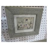FRAMED ARTIST SIGNED MODERNIST WATERCOLOR PRINT