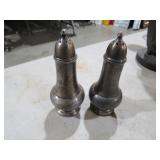 PAIR OF HEAVY SILVER PLATED SALT & PEPPER SHAKERS